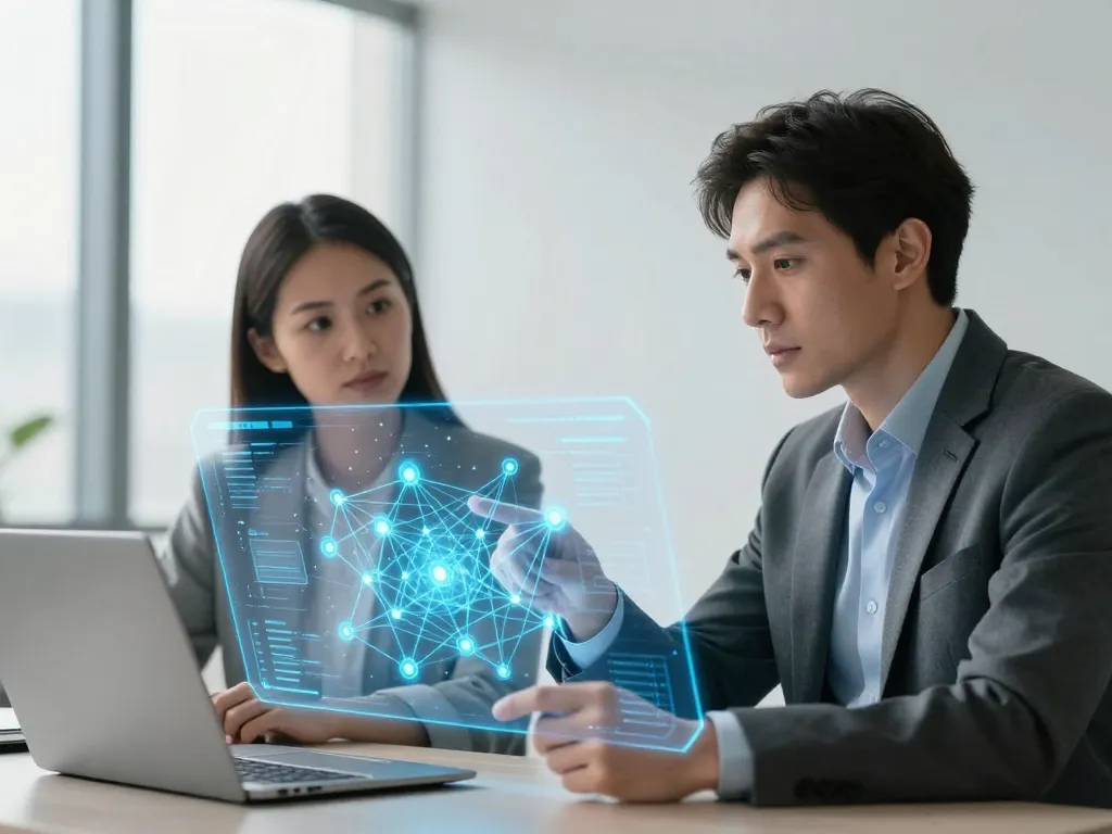 Professionnels du marketing analysant une cartographie de netlinking pour renforcer l'autorité SEO d'un site web.